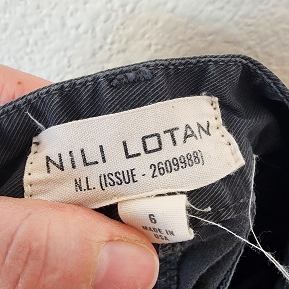 Nili Lotan Charcoal Gray East Hampton Chino Raw Frayed Pants 6 - Picture 4 of 7